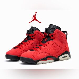 Nike Air Jordan 6 Retro Toro Bravo Red Suede Youth 6.5Y 384665-600